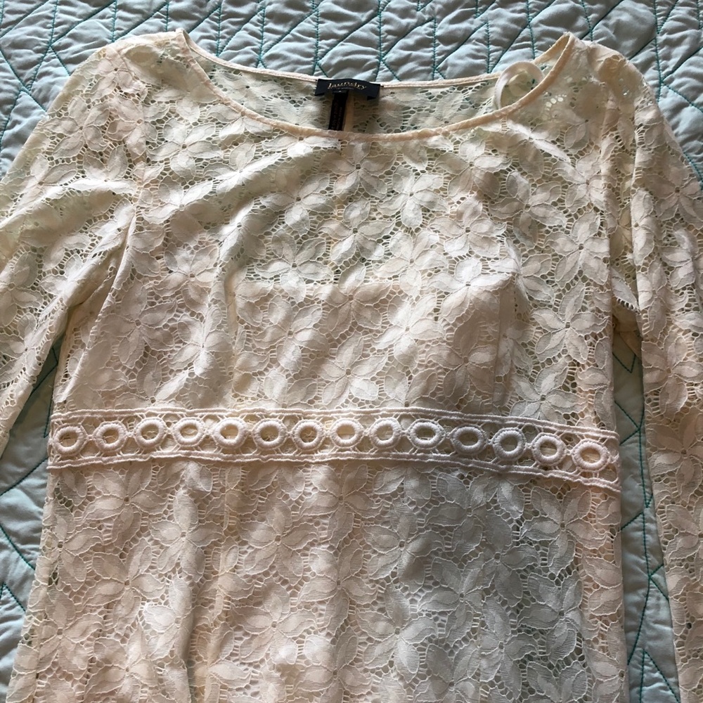 Laundry by Shelli Segal Cream Dress, Size 6